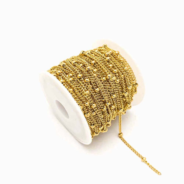 corrente aço inox elo oval com bolinha 2mm