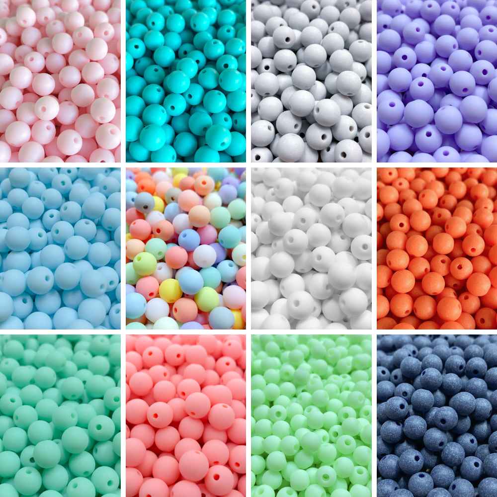 pack poupança contas de acrílico fosca 8mm