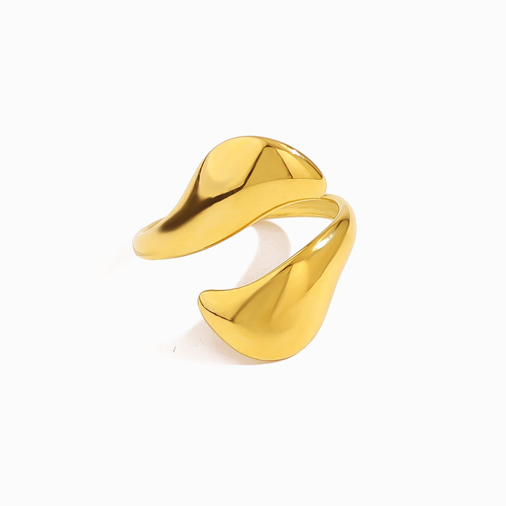 Anel Geométrico Ajustável JZ1422 - Aço Inox Dourado