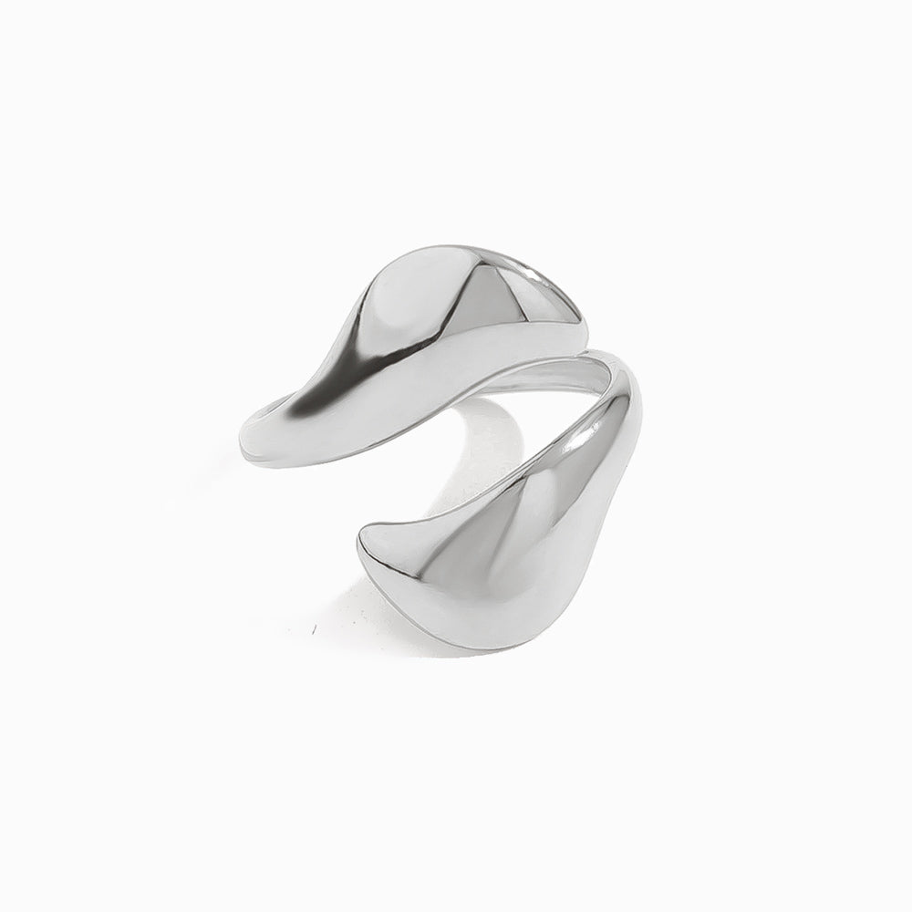 Anel Geométrico Ajustável JZ1422 - Aço Inox Prateado