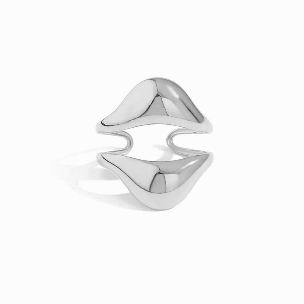 Anel Geométrico Ajustável JZ1423 - Aço Inox Prateado