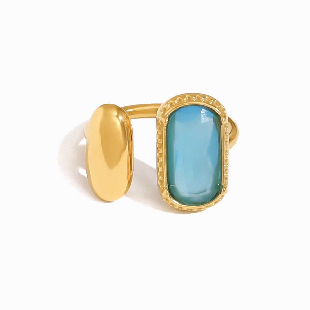 Anel com Zircóna 18.5mm JZ1470 - Aço Inox