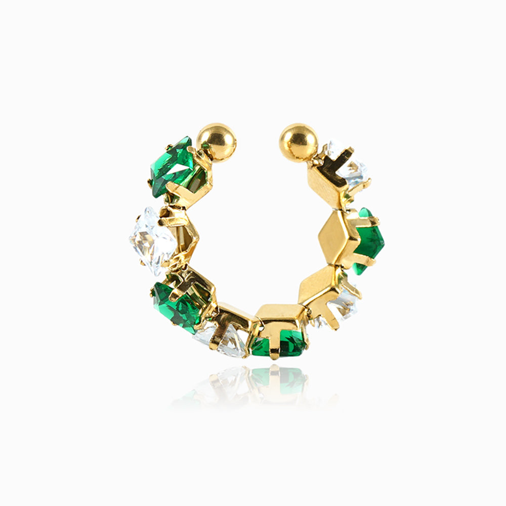 Anel Ajustável com Zircónia JZ1495 - Aço Inox