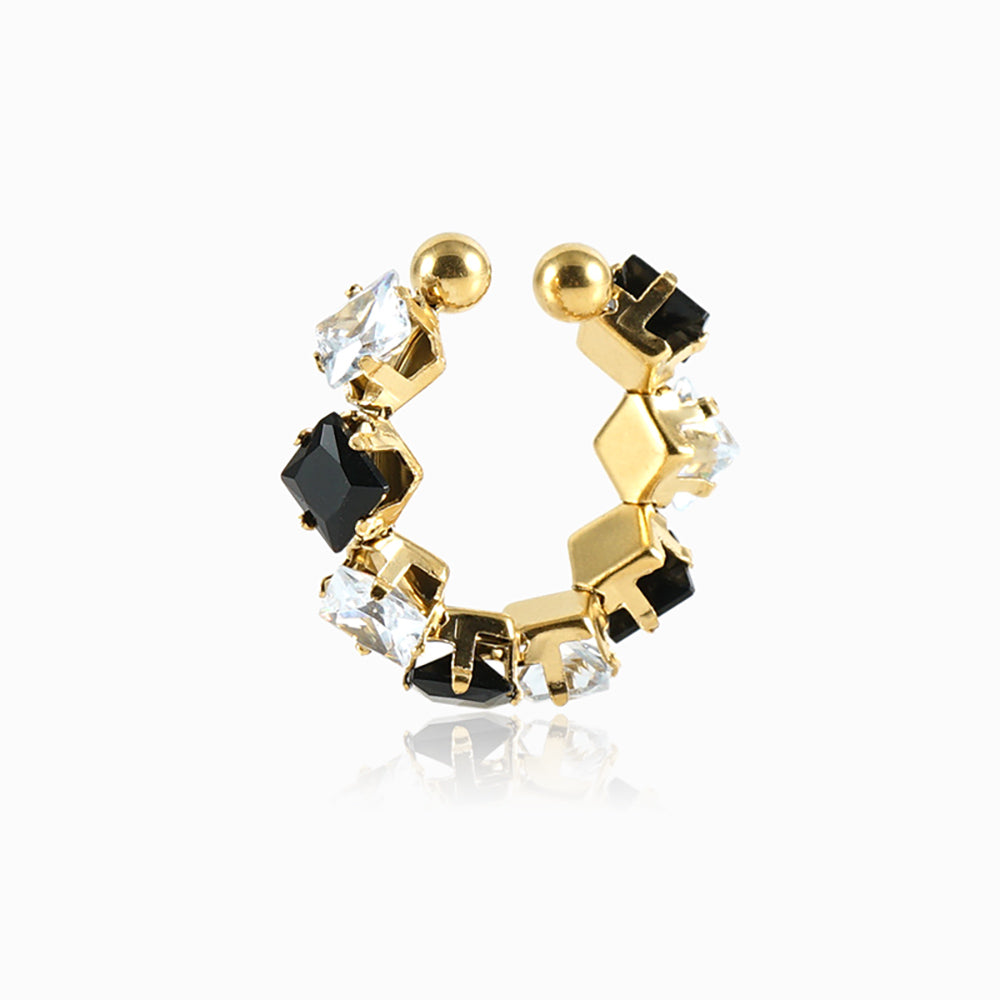 Anel Ajustável com Zircónia JZ1499 - Aço Inox