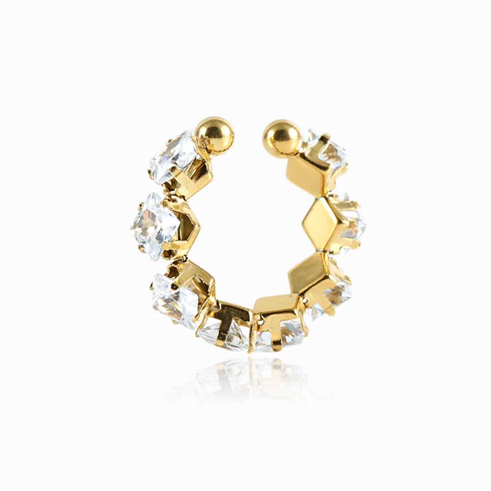 Anel Ajustável com Zircónia JZ1500 - Aço Inox