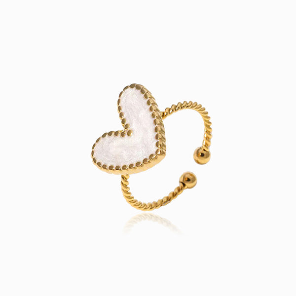 Anel Ajustável com Coração JZ1537 - Aço Inox