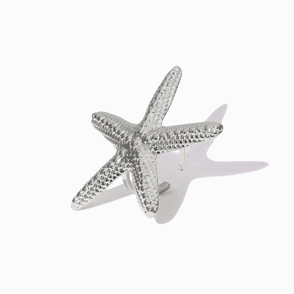 Anel Estrela do Mar JZ1511 - Aço Inox Prateado