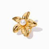 Anel Ajustável Flor JZ1513 - Aço Inox Dourado
