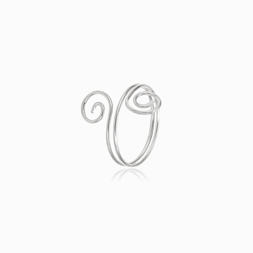 Anel Geométrico JZ1357 - Aço Inox Prateado