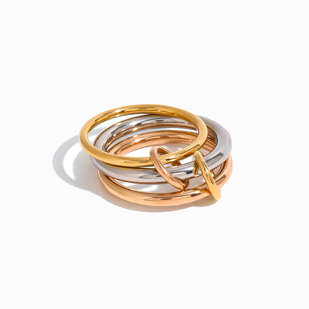 Anel Stacking 18mm JZ1463 - Aço Inox Dourado