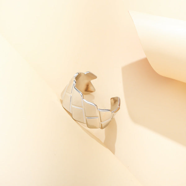 Anel Aço Inox Prateado Ajustável JZ1026