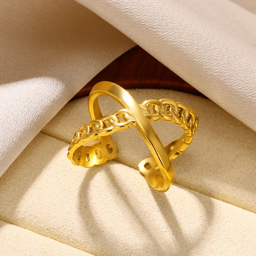 Anel Ajustável JZ1195 - Aço Inox Dourado