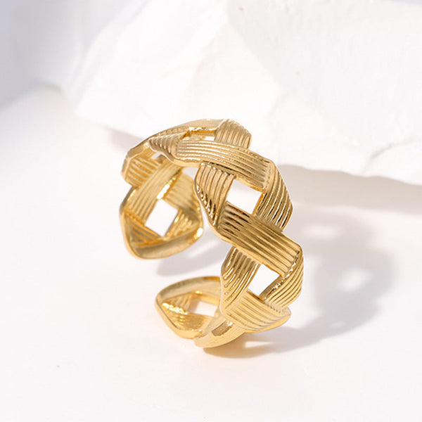 Anel Ajustável JZ1064 - Aço Inox Dourado