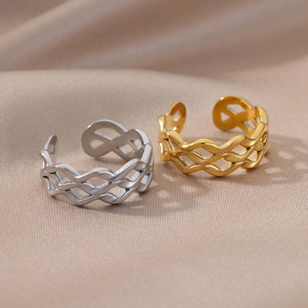 Conjunto 2 Anéis JZ1072 - Aço Inox