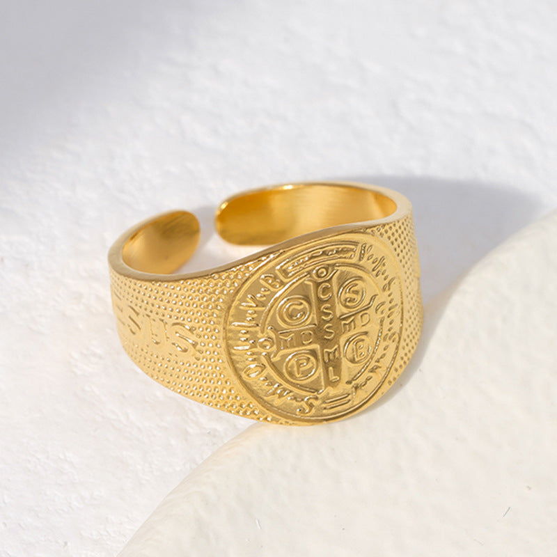 Anel Ajustável JZ1080 - Aço Inox Dourado