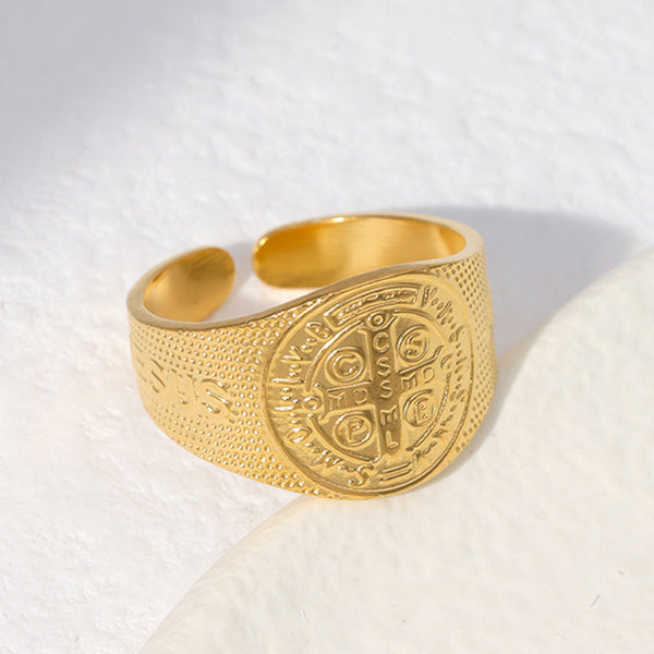 Anel Ajustável JZ1080 - Aço Inox Dourado