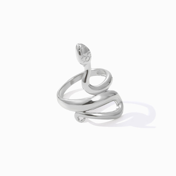 Anel Cobra JZ1106 - Aço Inox Prateado