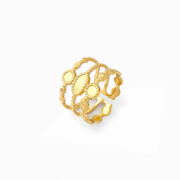 Anel Ajustável JZ1189 - Aço Inox Dourado