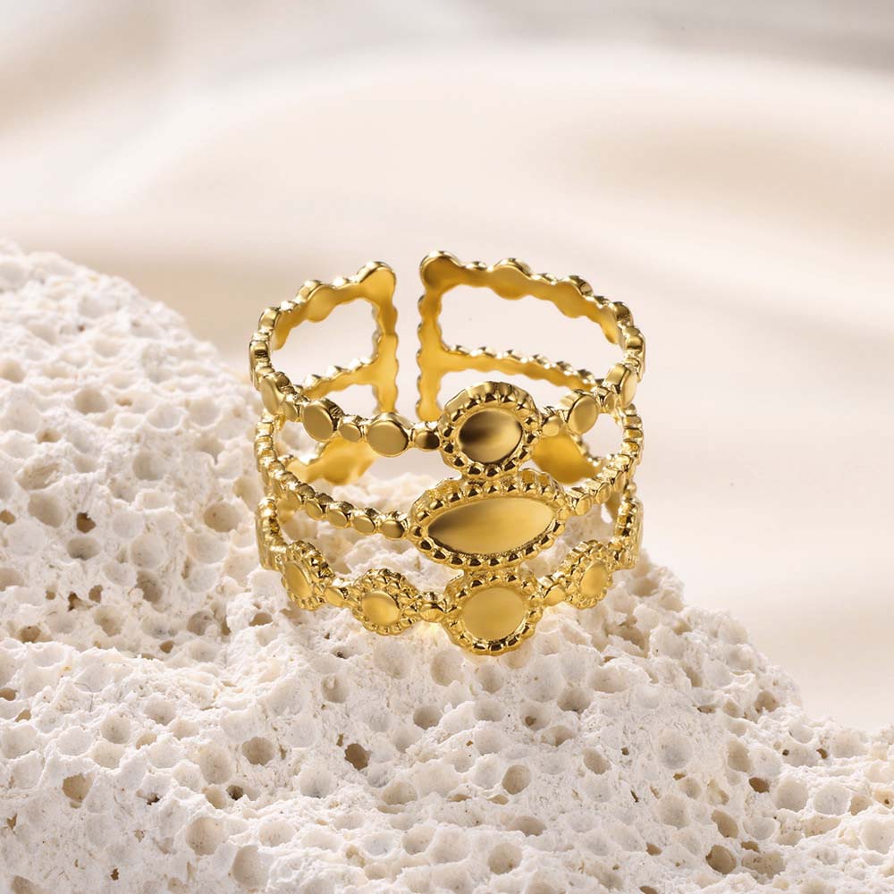 Anel Ajustável JZ1189 - Aço Inox Dourado