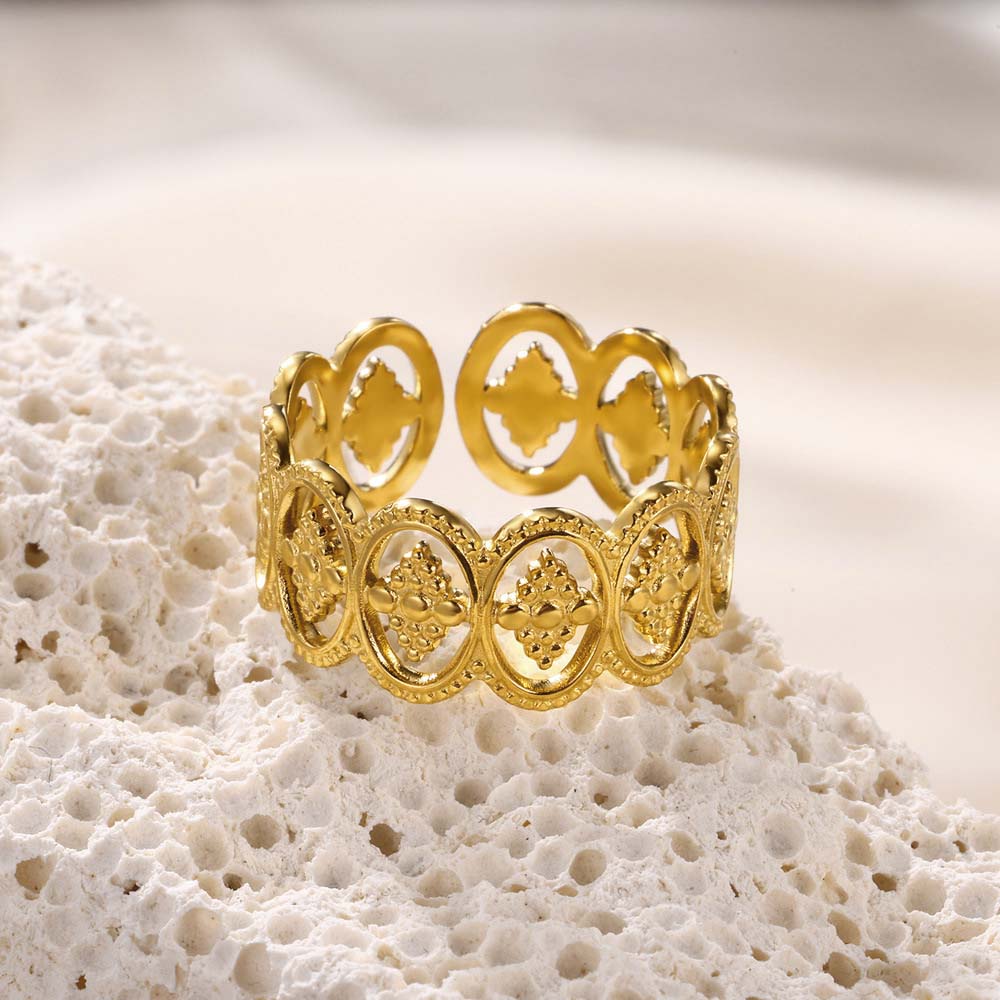 Anel Ajustável JZ1196 - Aço Inox Dourado