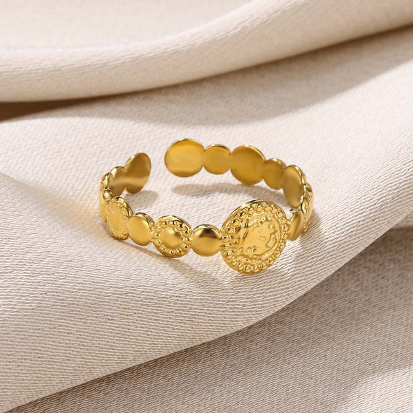 Anel Ajustável JZ1197 - Aço Inox Dourado