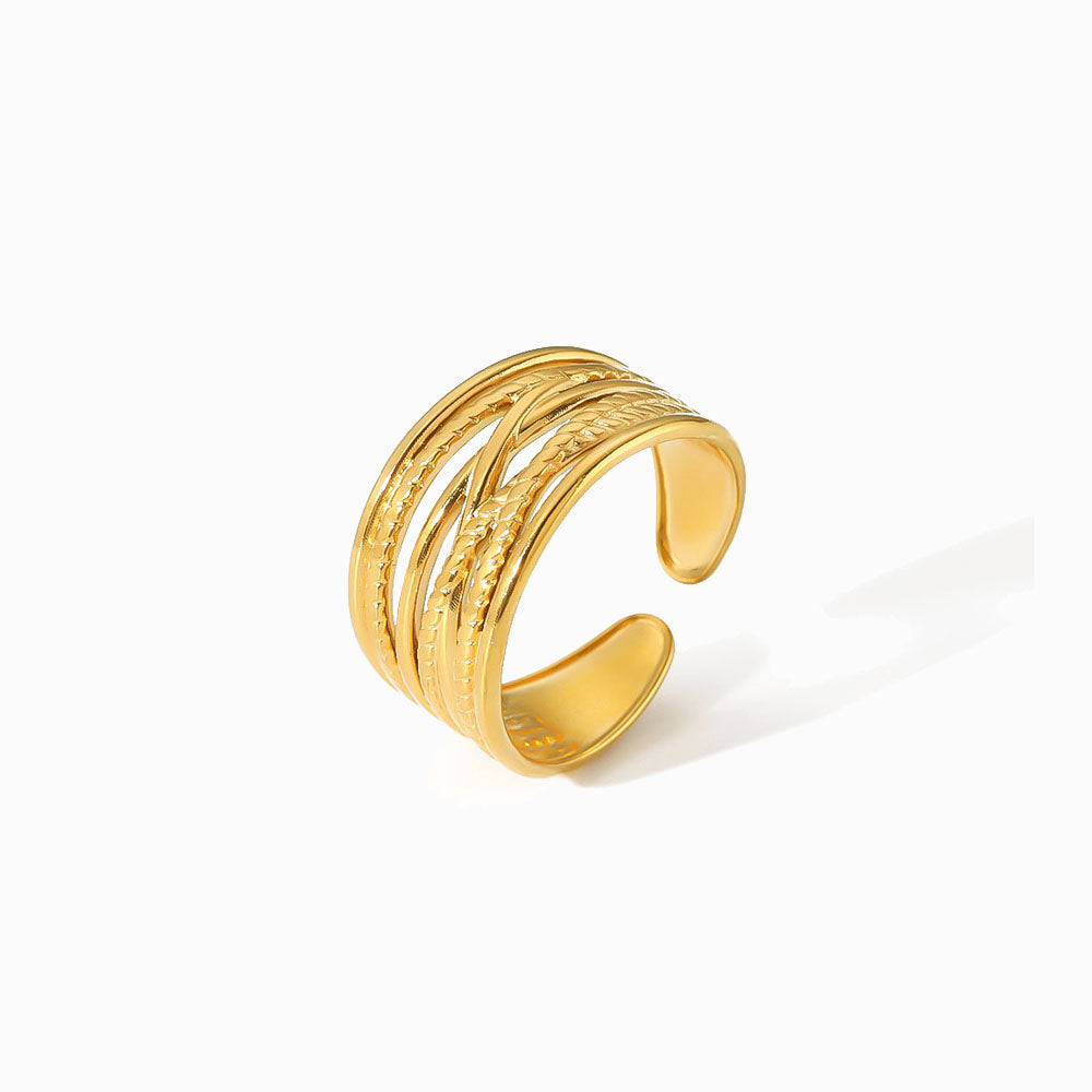 Anel Ajustável JZ1272 - Aço Inox Dourado