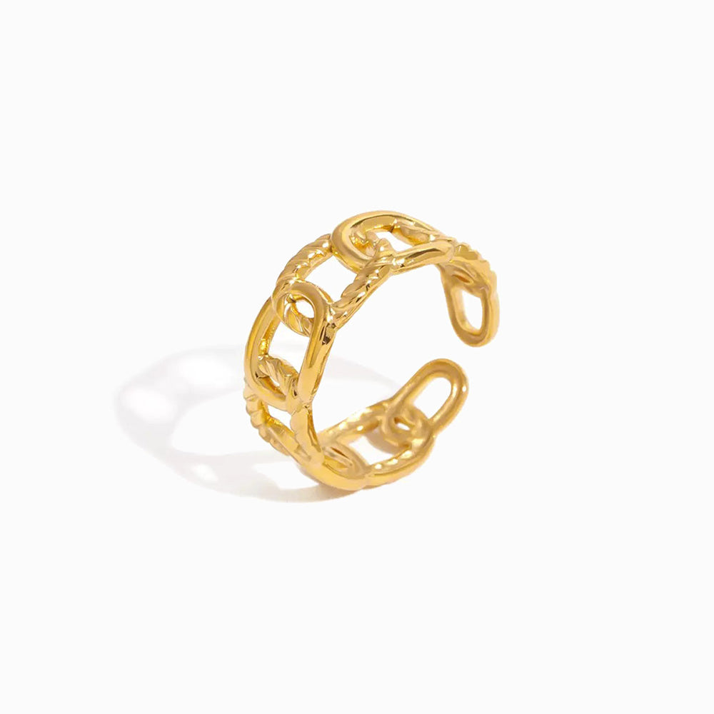 Anel Ajustável JZ1275 - Aço Inox Dourado