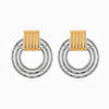 Brincos Bicolor Geométricos 31x27mm BR1594 - Aço Inox