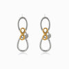 Brincos Bicolor Símbolo do Infinito 32x10mm BR1599 - Aço Inox