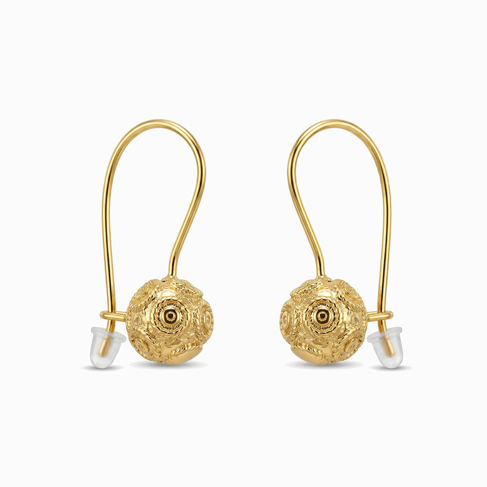 Brincos Bola de Viana 30x15mm BR1545 - Aço Inox Dourado