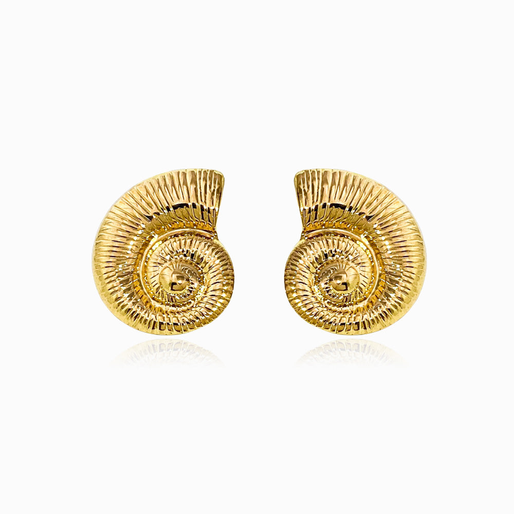 Brincos Caracol 27x23mm BR1295 - Aço Inox Dourado