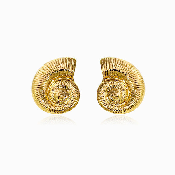 Brincos Caracol 27x23mm BR1295 - Aço Inox Dourado