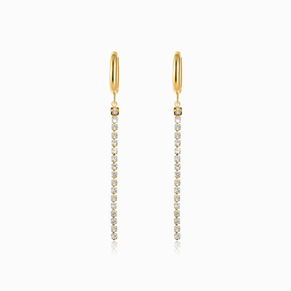 Brincos com Brilhantes BR1542 - Aço Inox Dourado