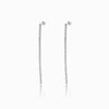 Brincos com Brilhantes 100x2mm BR3057 - Aço Inox Prateado
