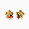Brincos com Flor 21x21mm BR1331 - Aço Inox Dourado