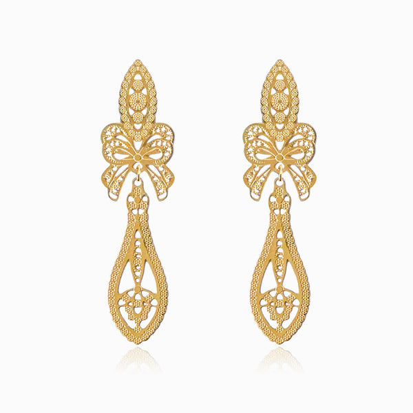 Brincos com Gota 51x15mm BR1302 - Aço Inox Dourado