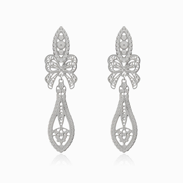 Brincos com Gota 51x15mm BR1302 - Aço Inox Prateado