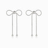 Brincos com Laço 64x24mm BR3034 - Aço Inox Prateado