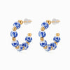 Brincos de Argola com Charms em Aço Inoxidável e Porcelana 29x29mm