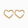 Brincos Coração 22x20mm BR1304 - Aço Inox Dourado