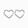 Brincos Coração 22x20mm BR1304 - Aço Inox Prateado