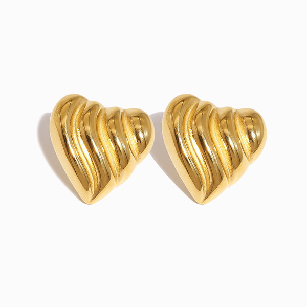 Brincos Coração 27x26mm BR1399 - Aço Inox