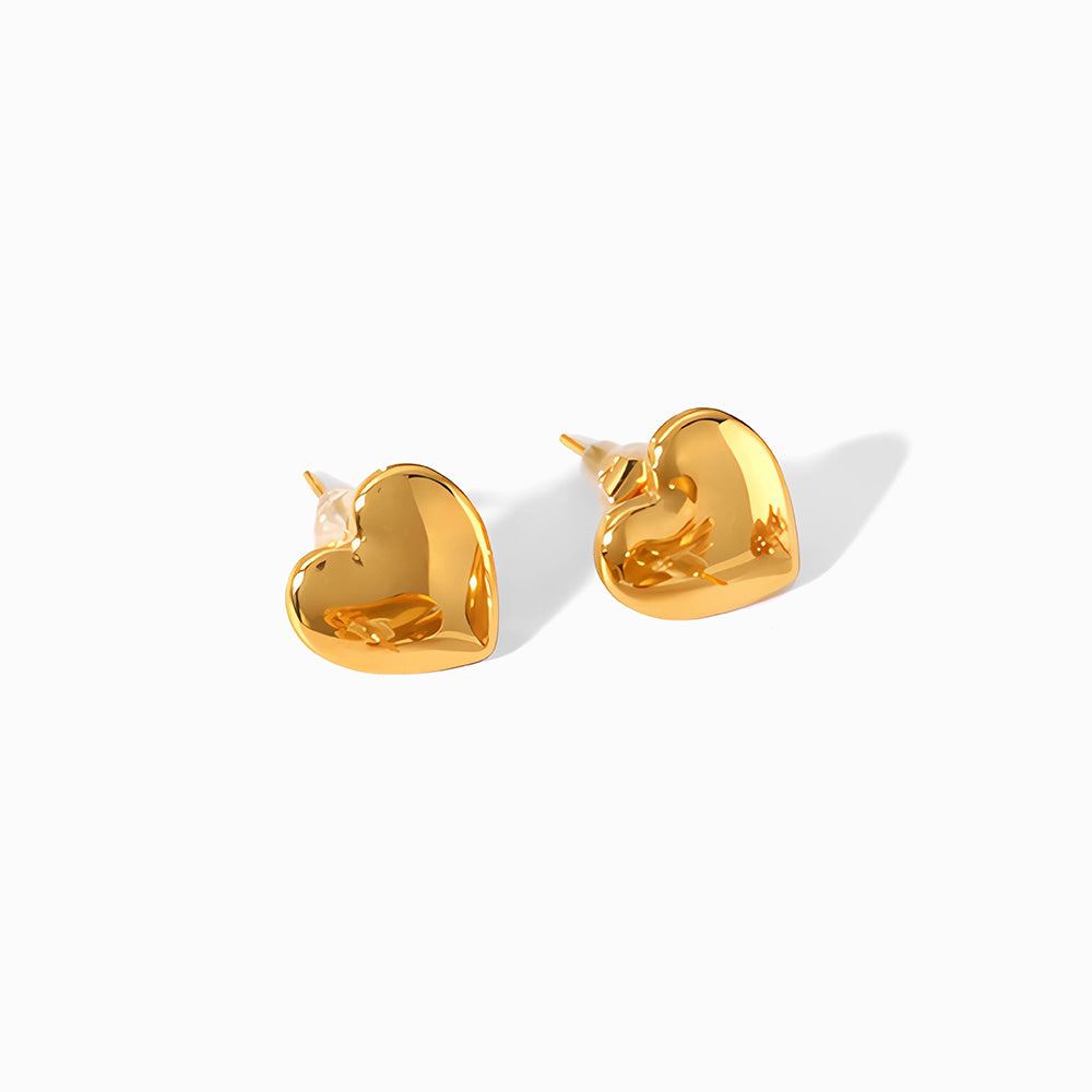 Brincos Coração 12x11mm BR1497 - Aço Inox