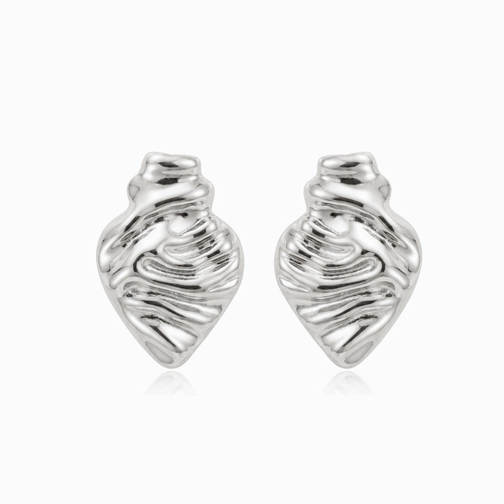 Brincos Coração de Viana 24x17mm BR1589P - Aço Inox