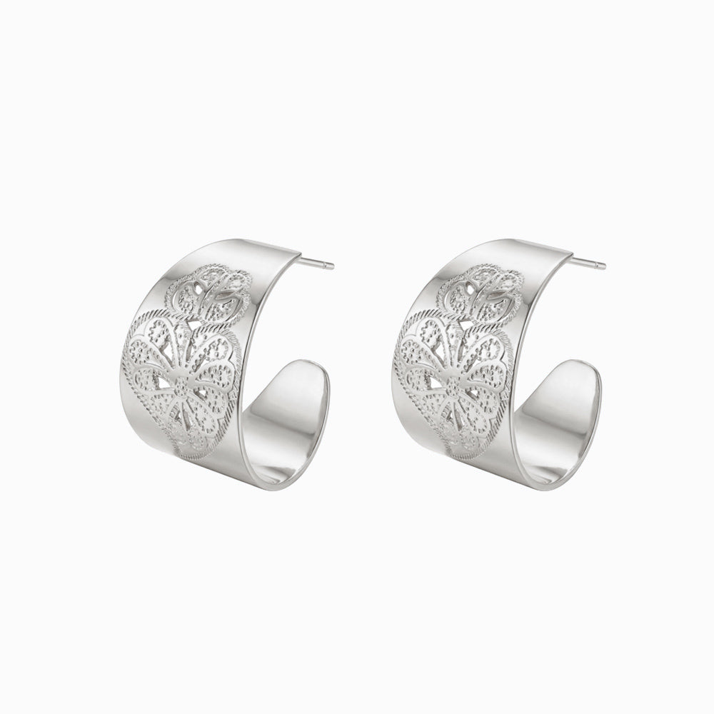 Brincos Coração de Viana 25x24mm BR1590P - Aço Inox
