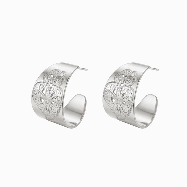 Brincos Coração de Viana 25x24mm BR1590P - Aço Inox
