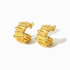 Brincos Geométricos 22x12mm BR1463 - Aço Inox Dourado