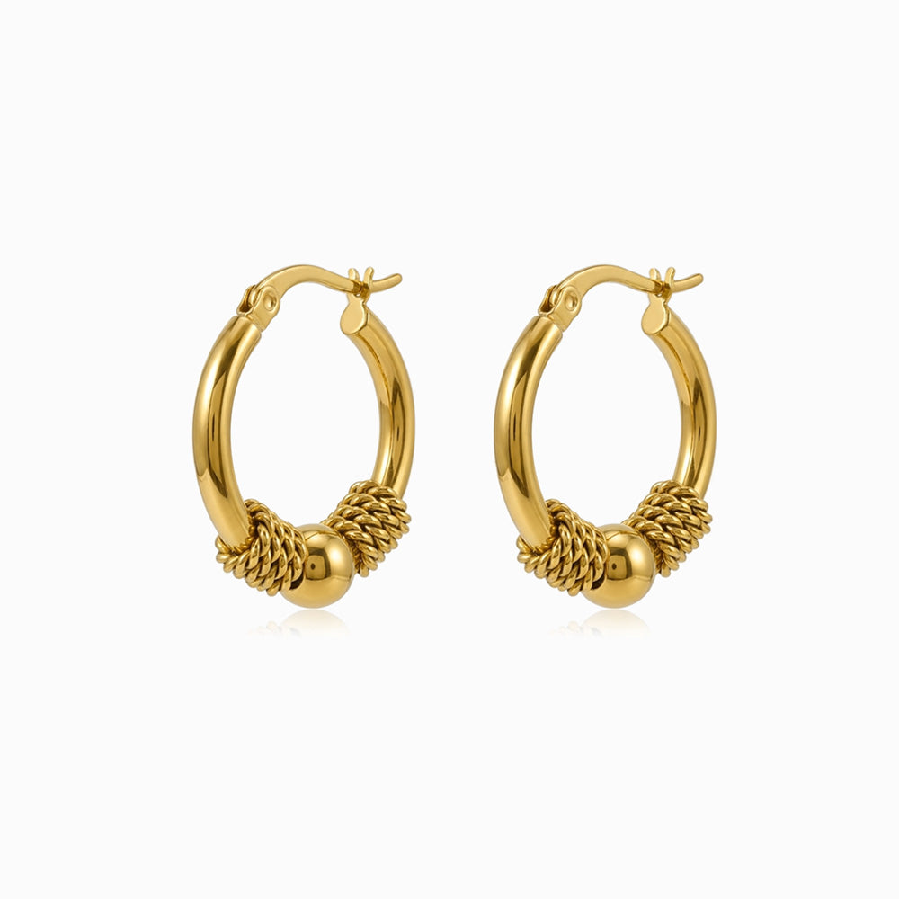 Brincos de Argola 20mm BR1502 - Aço Inox Dourado
