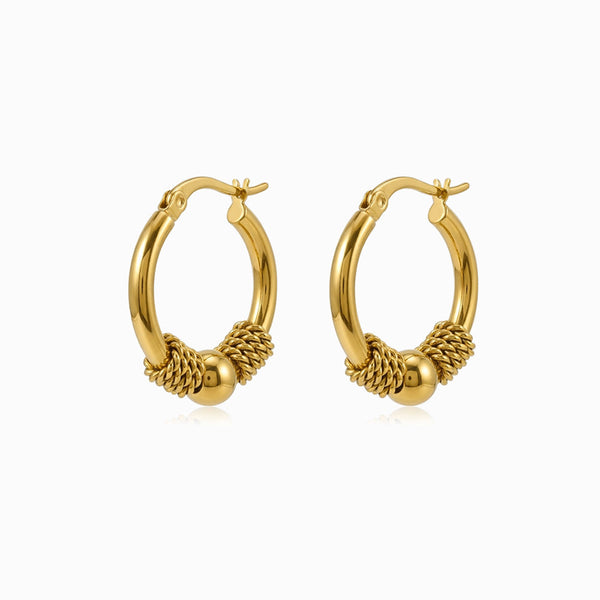 Brincos de Argola 20mm BR1502 - Aço Inox Dourado
