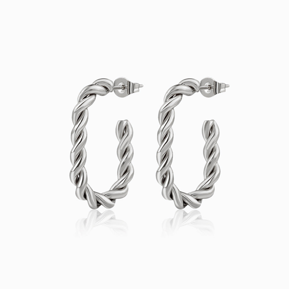 Brincos de Argola 26x16mm BR1538 - Aço Inox Prateado
